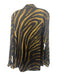 Equipment Femme Size M Black & Gold Silk Long Sleeve Button Front Stripe Top Black & Gold / M