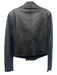 Veda Size M Black Leather Long Sleeve Zip Up Big Collar Jacket Black / M