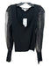 Veronica Beard Size Large Black Merino Wool Chiffon Long Balloon Sleeve Sweater Black / Large