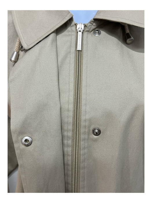 Burberry London Size S Khaki Cotton Buttons Zip Up Attachable Hood Pockets Coat Khaki / S