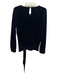Moulinette Soeurs Size Small Navy Polyester Velvet Long Sleeve Back Smocking Top Navy / Small