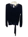 Moulinette Soeurs Size Small Navy Polyester Velvet Long Sleeve Back Smocking Top Navy / Small