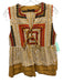 Greek Archaic Kori Size S Yellow, Red, Blue Cotton & Linen Sleeveless Top Yellow, Red, Blue / S
