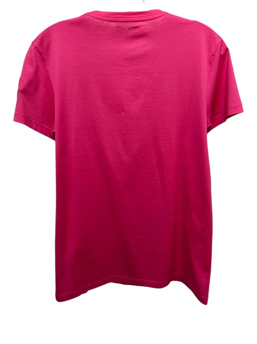 Moncler Size Est M Hot pink No Fabric Tag Short Sleeve Crew Neck Patch Tee Top Hot pink / Est M