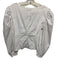Staud Size S White Cotton Blend Long puff sleeve Wide Neck Seam Detail Top White / S