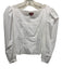 Staud Size S White Cotton Blend Long puff sleeve Wide Neck Seam Detail Top White / S