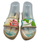 Burberry Shoe Size 39 Beige, Yellow, Blue Canvas Woven Floral Print Sandals Beige, Yellow, Blue / 39
