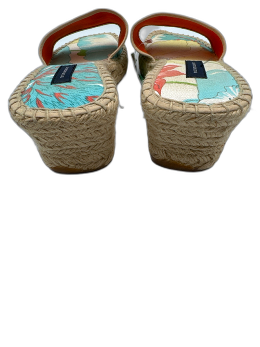 Burberry Shoe Size 39 Beige, Yellow, Blue Canvas Woven Floral Print Sandals Beige, Yellow, Blue / 39