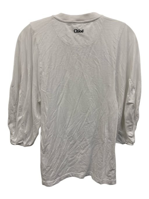 Chloe Size Est. Size Small White Cotton Short Sleeve Top White / Est. Size Small