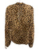 Veronica Beard Size 6 Brown & Black Silk Long Sleeve Animal Print Sheer Top Brown & Black / 6