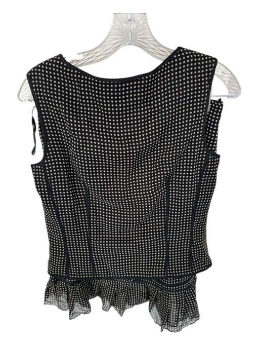 Kay Unger Size 8 Black & Tan Silk Sleeveless Polka Dot Bows Skirt Set Black & Tan / 8