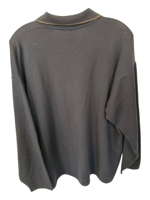 Thomas Elliott Milan Size Est L Navy Wool Blend Collar Men's Sweater Navy / Est L