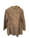 Dennis Basso Size XS Tan Faux Suede Faux Shearling Buttons Stitching Detail Coat Tan / XS