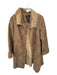 Dennis Basso Size XS Tan Faux Suede Faux Shearling Buttons Stitching Detail Coat Tan / XS