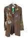 Newport News Size 10 Brown & Multi Polyester Blend Embroidered Flowers Coat Brown & Multi / 10