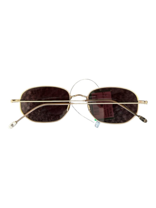 John Varvatos Gold Metal Oval Sunglasses Gold