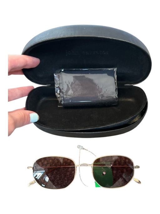 John Varvatos Gold Metal Oval Sunglasses Gold