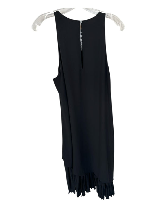 Elizabeth & James Size L Black Polyester Sleeveless Slit Ruffles Maxi Dress Black / L