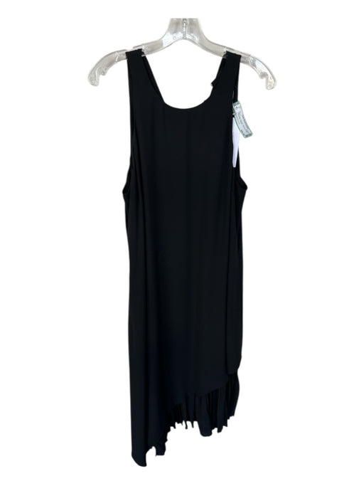 Elizabeth & James Size L Black Polyester Sleeveless Slit Ruffles Maxi Dress Black / L