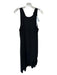 Elizabeth & James Size L Black Polyester Sleeveless Slit Ruffles Maxi Dress Black / L