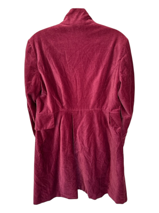 Newport News Size 8 Maroon Velvet Long Sleeve Buttons Military Style Coat Maroon / 8