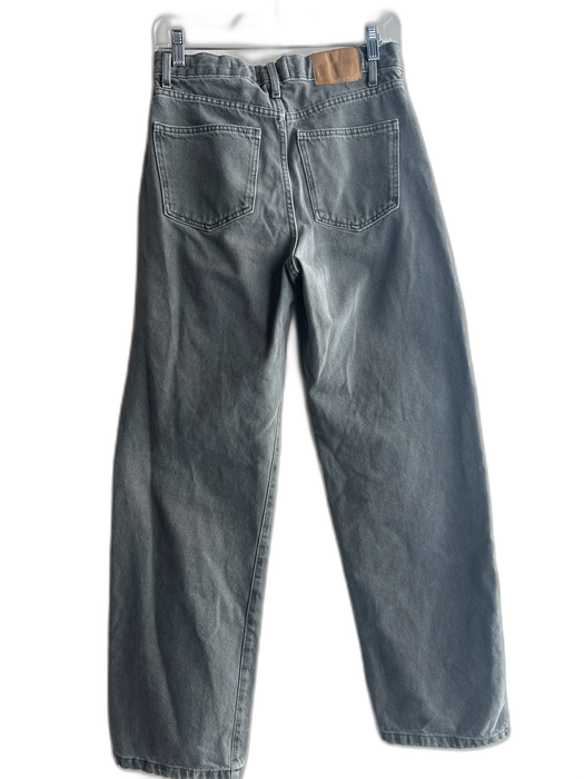 Cotton:On Size 4 Grey 100% Cotton Mid Rise Straight Leg Loose Fit Jeans Grey / 4