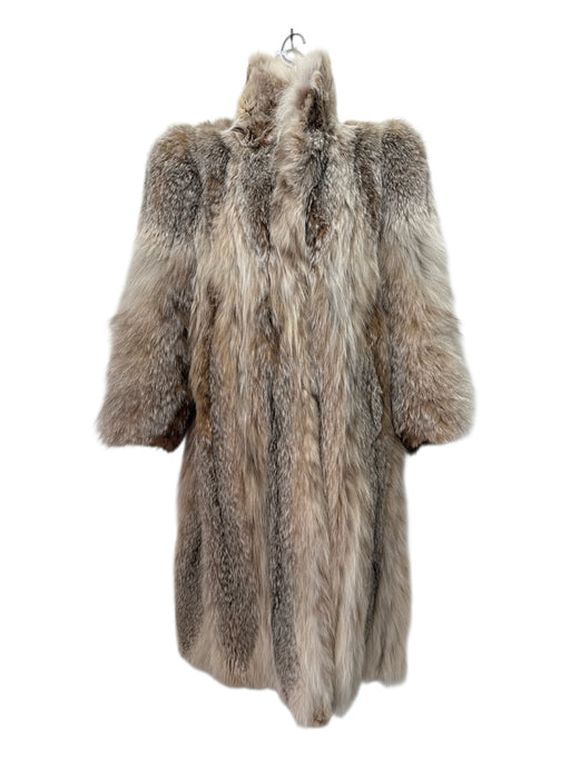 Helen Frushtick Size One Size Beige & Brown Lynx Full Length Open Fur Coat Beige & Brown / One Size