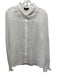 ME + EM Size 12 White Coated Long Sleeve Button Front Sheer Collar Top White / 12