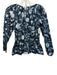 Spartina Size XS Blue & White Cotton Blend Long puff sleeve Floral Top Blue & White / XS