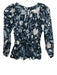 Spartina Size XS Blue & White Cotton Blend Long puff sleeve Floral Top Blue & White / XS