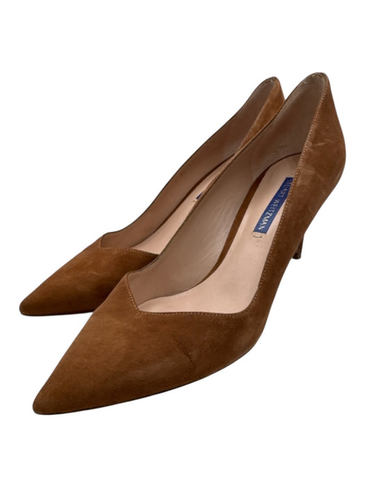 Stuart Weitzman Shoe Size 8 Brown Leather Suede Pointed Toe Low Heel Pumps Brown / 8