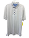 Johnnie O Size L White Polyester Solid Polo Men's Short Sleeve White / L