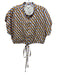 Corey lynn calter Size L Lavender, Tan & Brown Viscose Cap Sleeve Button Up Top Lavender, Tan & Brown / L