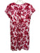 Lola Australia Size S Red, Pink & Black Cotton Short Sleeve Scoop Neck Dress Red, Pink & Black / S