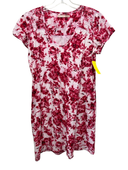 Lola Australia Size S Red, Pink & Black Cotton Short Sleeve Scoop Neck Dress Red, Pink & Black / S