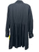 LJC Designs Size M Black Linen Long Sleeve V Neck Tiered Knee length Dress Black / M