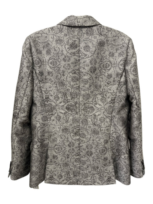 Max Mara Size 10 Taupe & Brown Polyester jaquard 2 button Flap Pockets Jacket Taupe & Brown / 10