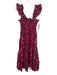 Hill House Size XS Purple & Red Cotton Sleeveless Floral Smocked Bodice Dress Purple & Red / XS