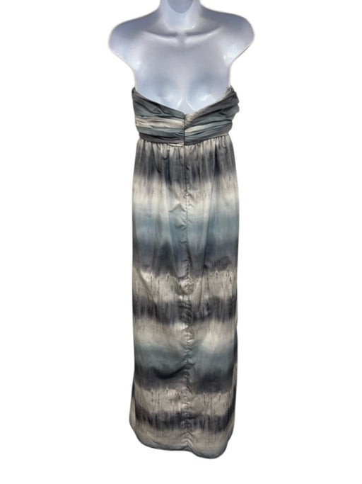 Adam Lippes Size 6 Slate Blue & Gray Polyester Sleeveless Pleats Midi Dress Slate Blue & Gray / 6
