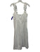 Lake Size M White & Blue Cotton Midi dots Ruffle Shoulder Strap Applique Dress White & Blue / M