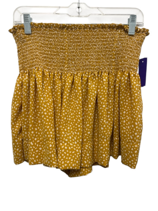 Koch Size M Gold & White Polyester short dots Smocked Pleats Shorts Gold & White / M