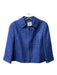 Akris Punto Size 8 Blue Silk Collared Zip Front Front Pocket 3/4 Sleeve Jacket Blue / 8