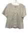 Spartina Size M White Cotton Short Sleeve Cut Outs Buttons V Neck Top White / M