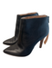 Madewell Shoe Size 6.5 Black Leather Pointed Toe Brown Heel Back Zip Booties Black / 6.5