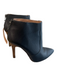 Madewell Shoe Size 6.5 Black Leather Pointed Toe Brown Heel Back Zip Booties Black / 6.5