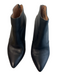 Madewell Shoe Size 6.5 Black Leather Pointed Toe Brown Heel Back Zip Booties Black / 6.5