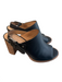 Madewell Shoe Size 6.5 Black Leather open toe Brown Heel Slingback Clog Shoes Black / 6.5