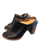 Madewell Shoe Size 6.5 Black Leather open toe Brown Heel Slingback Clog Shoes Black / 6.5