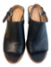 Madewell Shoe Size 6.5 Black Leather open toe Brown Heel Slingback Clog Shoes Black / 6.5