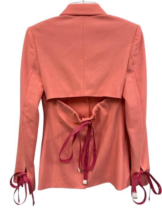 Off-White Size 42 Coral Pink Wool Blend Back Cut Out Strap Detail Blazer Jacket Coral Pink / 42